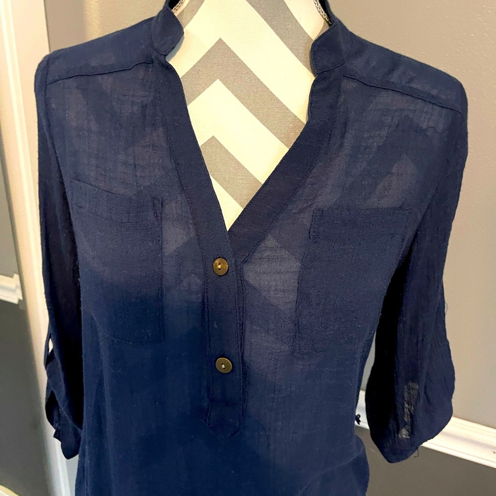 Navy Beachwear Top